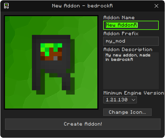 The bedrockR New Addon Page